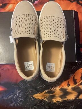 DV by Dolce Vita Taupe Perforated Slip-On Loafers